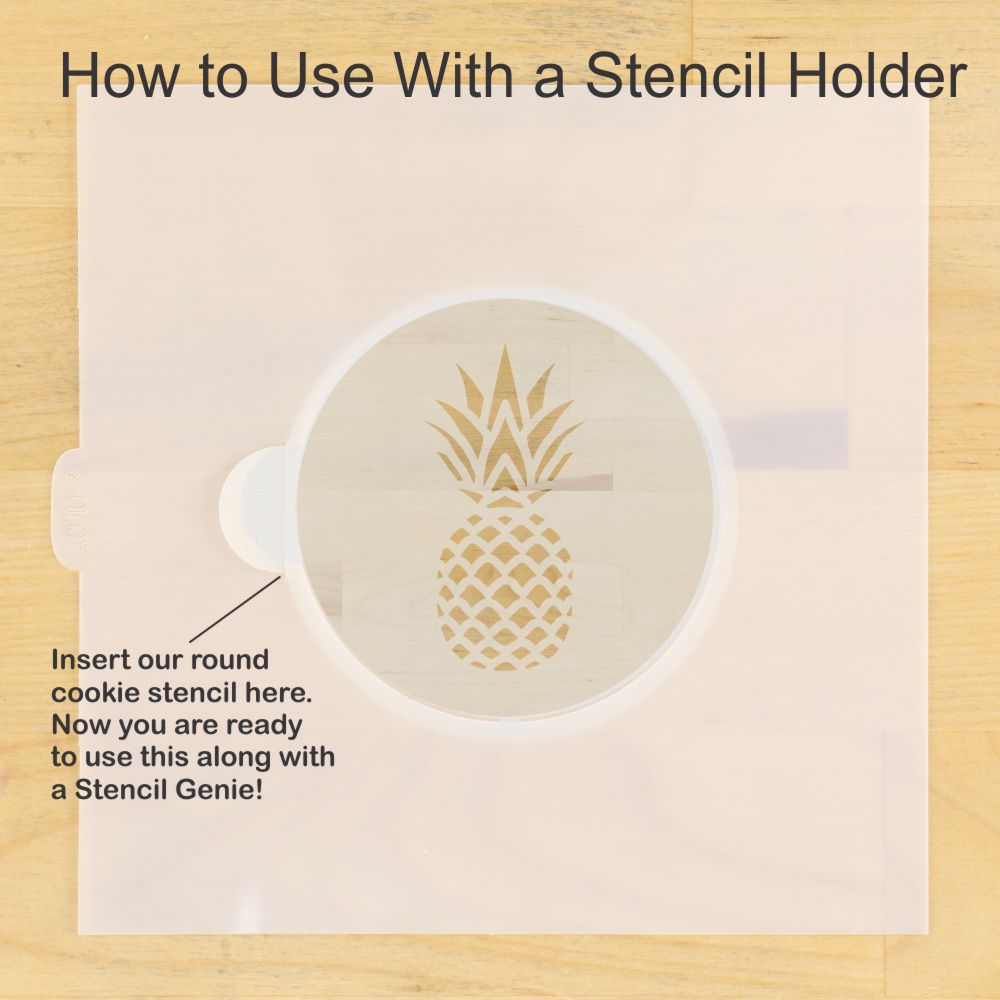 Pineapple Paradise Round Cookie Stencil 3 Pc Set