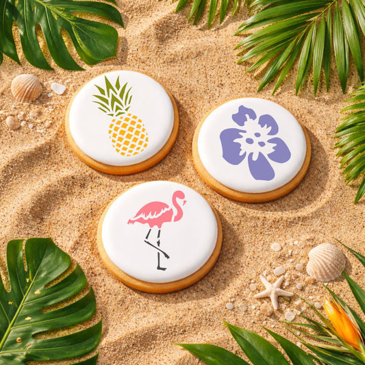 Pineapple Paradise Round Cookie Stencil 3 Pc Set