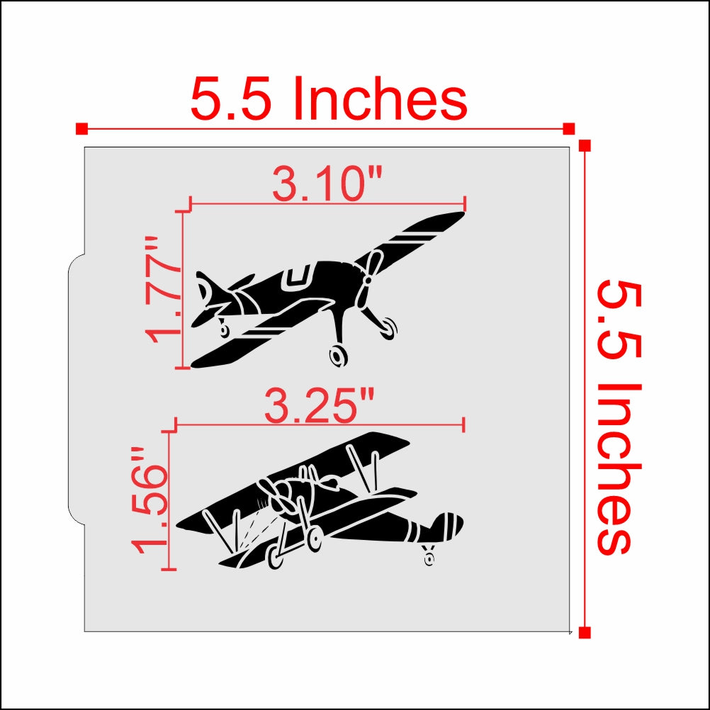 Vintage Biplanes Cookie Stencil