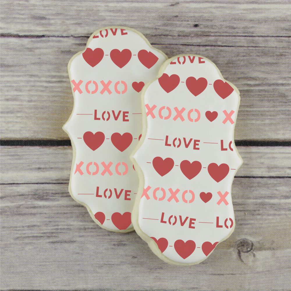 Valentines Swag Background Cookie Stencil