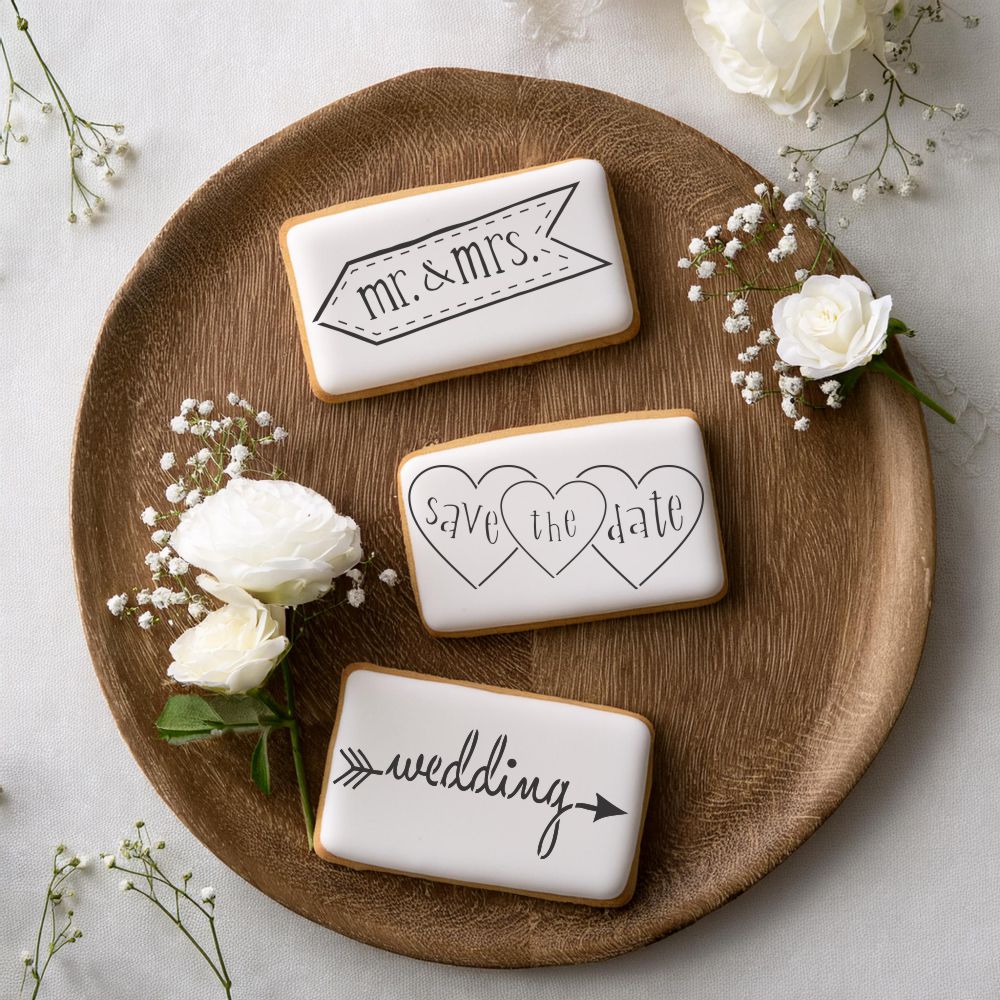 Wedding Announcement Cookie Stencil