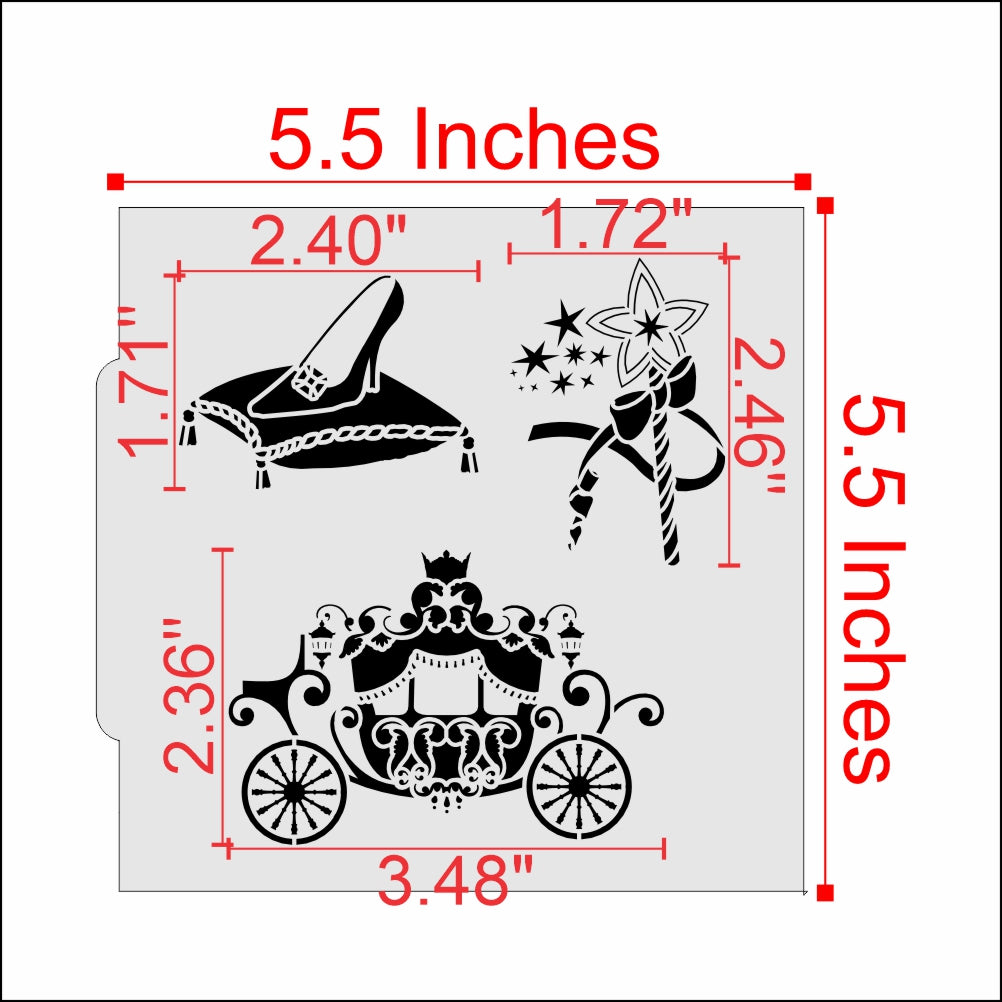 Fairy Tale Cookie Stencil Dimensions