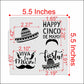 Cinco de Mayo Cookie Stencil Dimensions