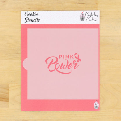 Pink Power Message Cookie Stencil