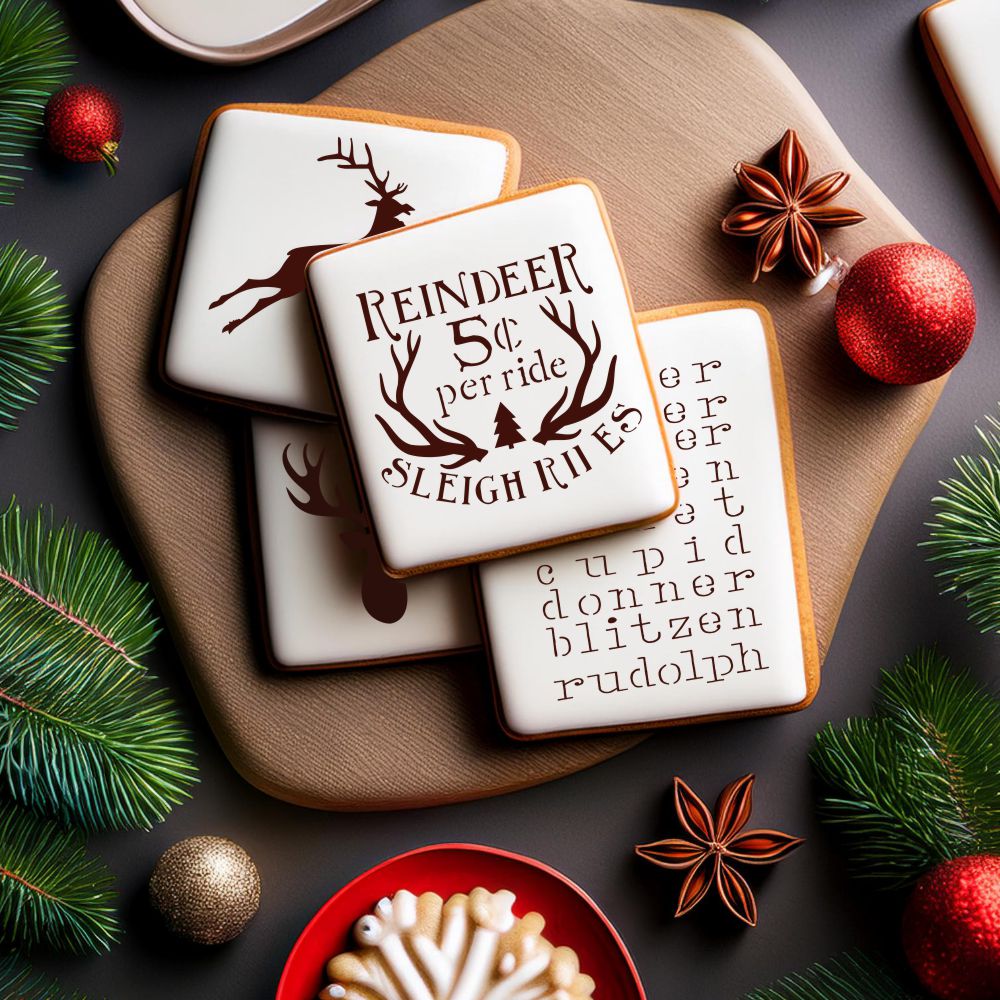 Reindeer Games Cookie Stencil