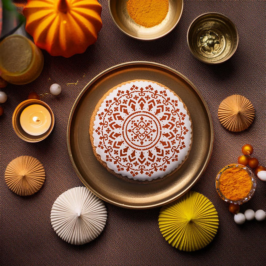 Boho Mandala Cookies using a Mandala Stencil