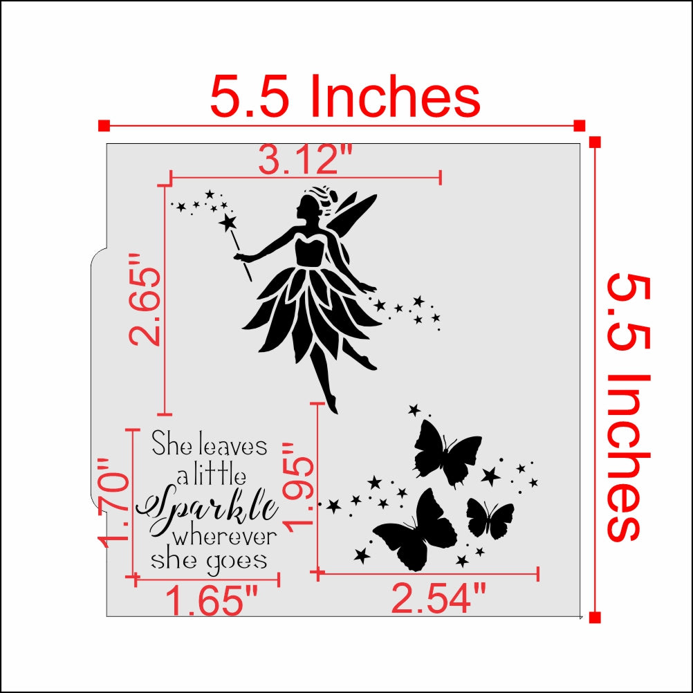 Fairy Dust Cookie Stencil Dimensions