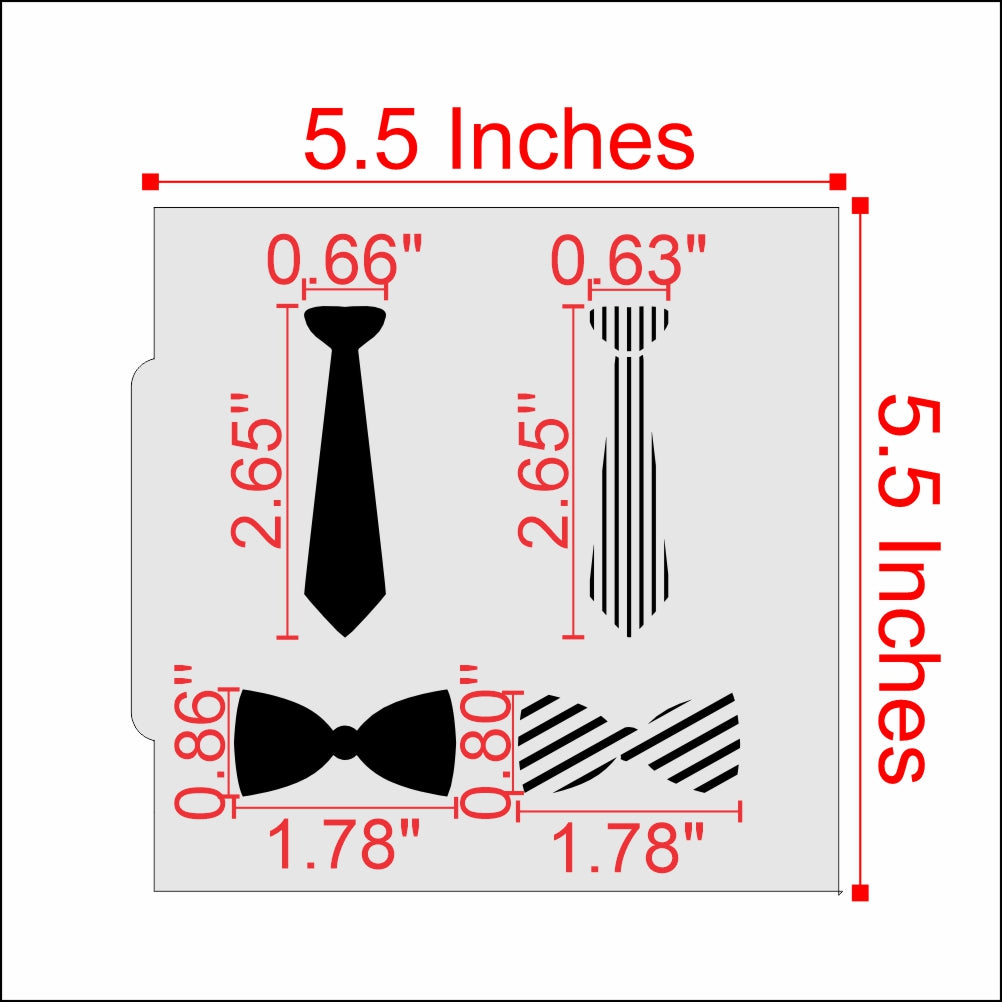 Neck Ties Cookie Stencil