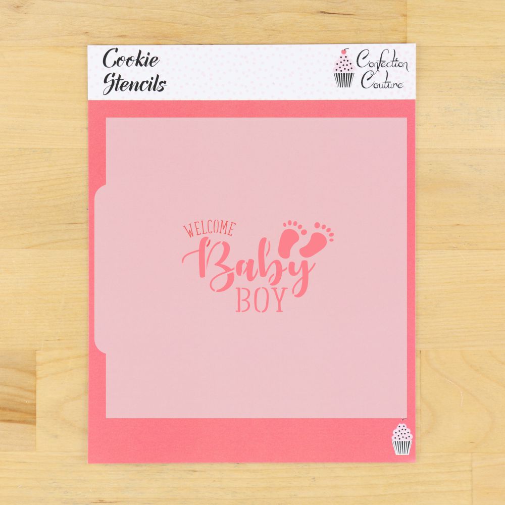 Welcome Baby Boy Baby Shower and Gender Reveal cookie Stencils