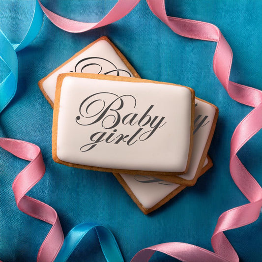 Scripty Style Baby Boy and Girl Cookie Stencil