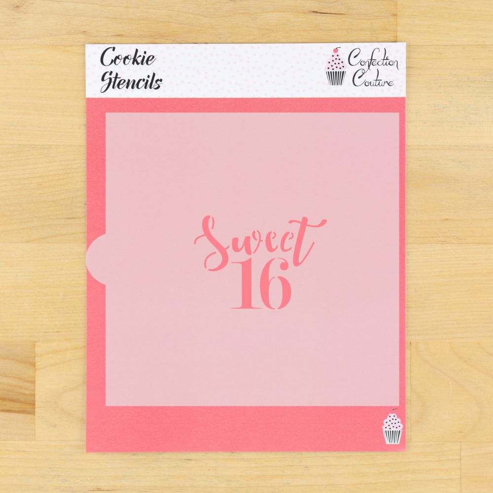 Sweet 16 Message Cookie Stencils