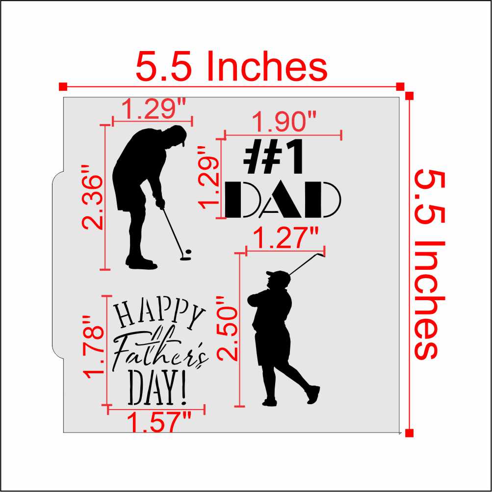 Golf Dad Cookie Stencil