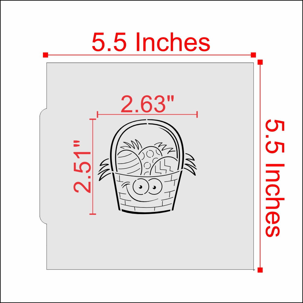 PYO Easter Basket Cookie Stencil Dimensions