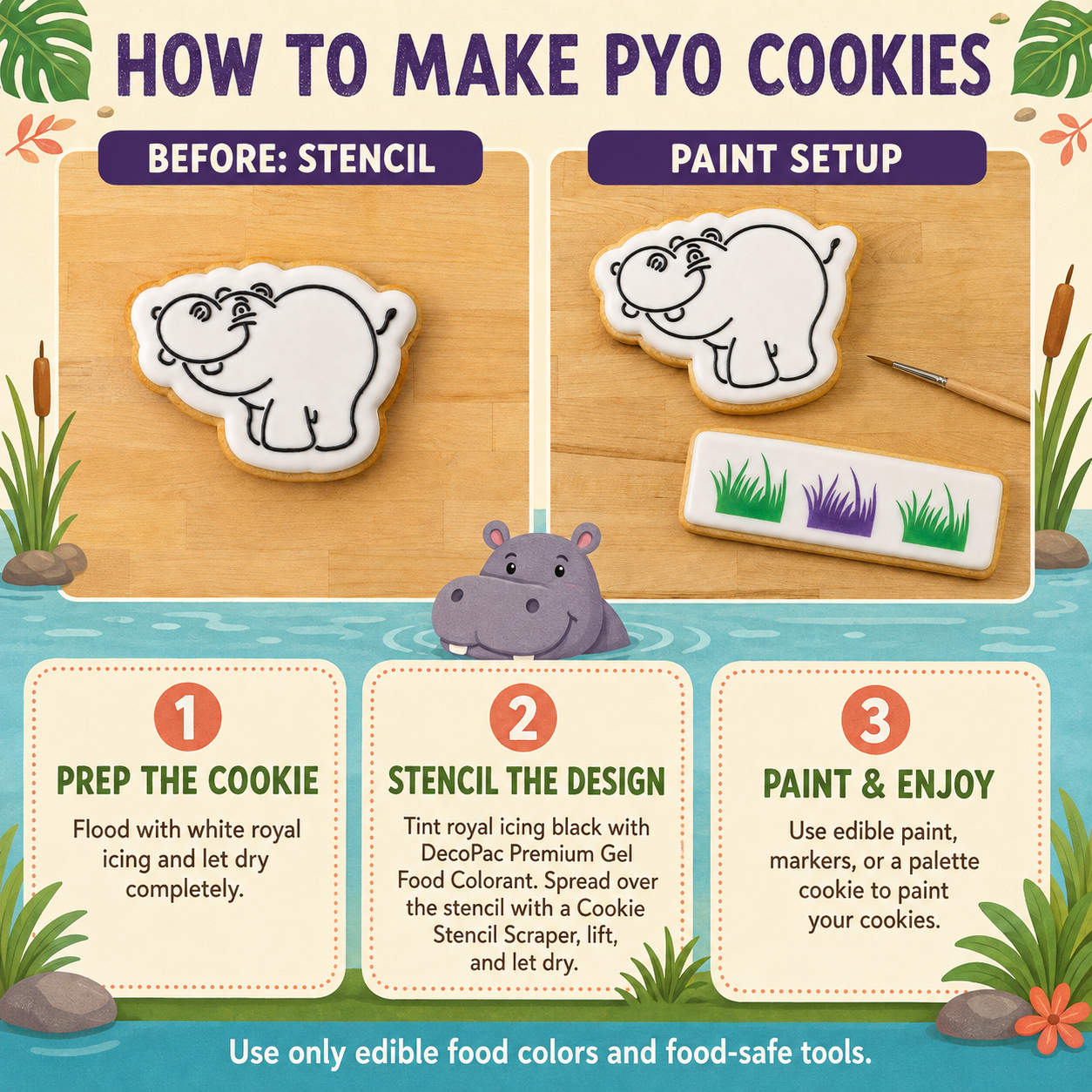 Hippo Paint Your Own Cookie Stencil