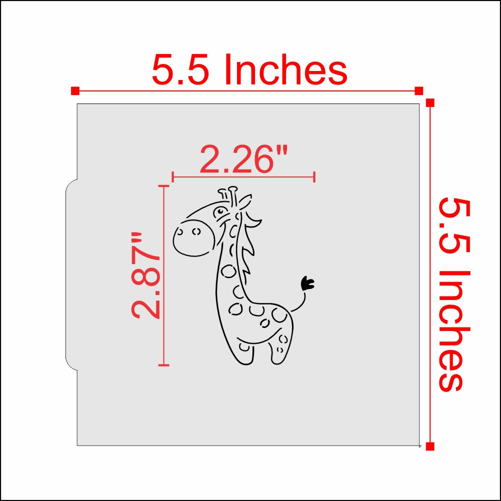 Measurements for the Animals PYO Cookie Stencil Kit