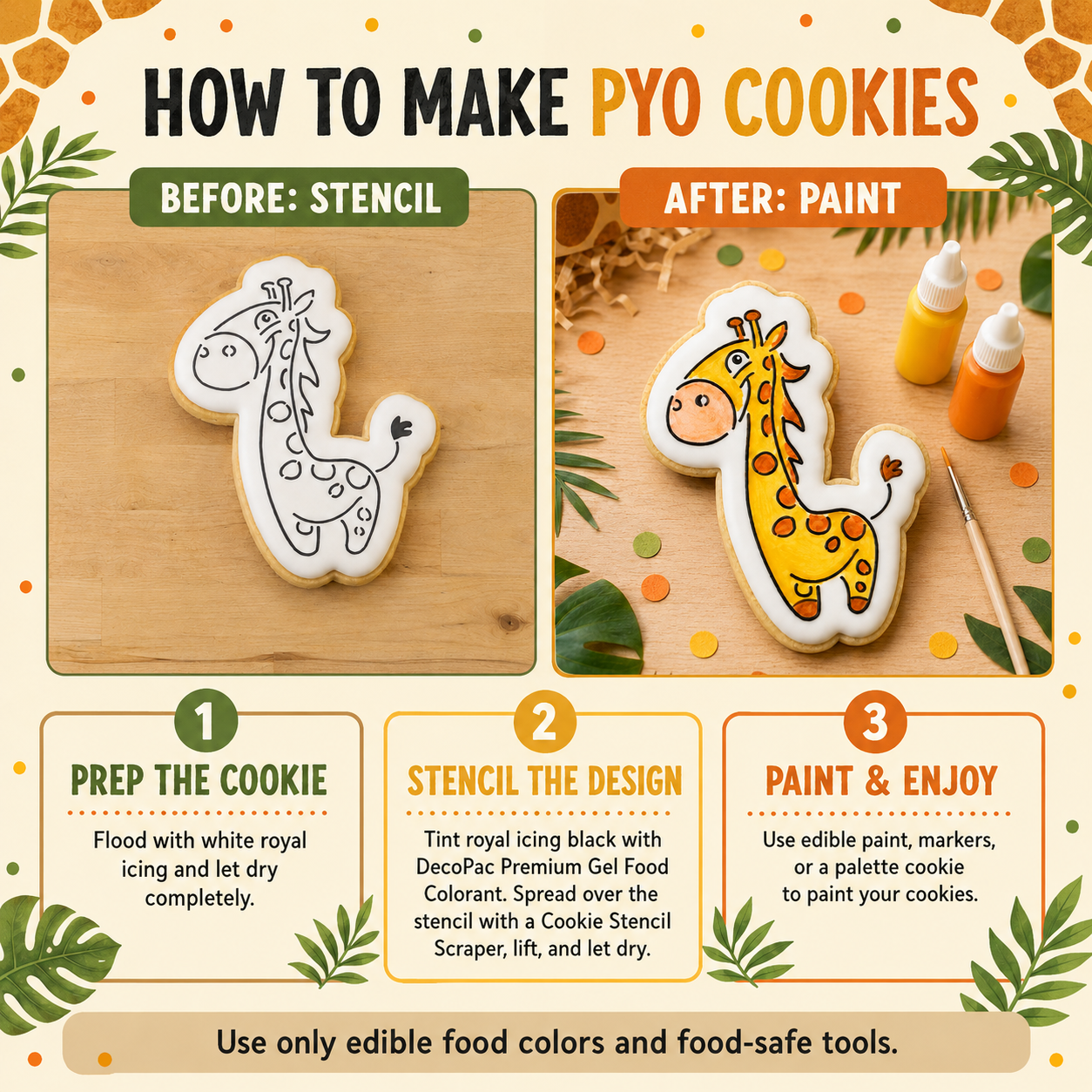 Giraffe Paint Your Own Cookie Stencil