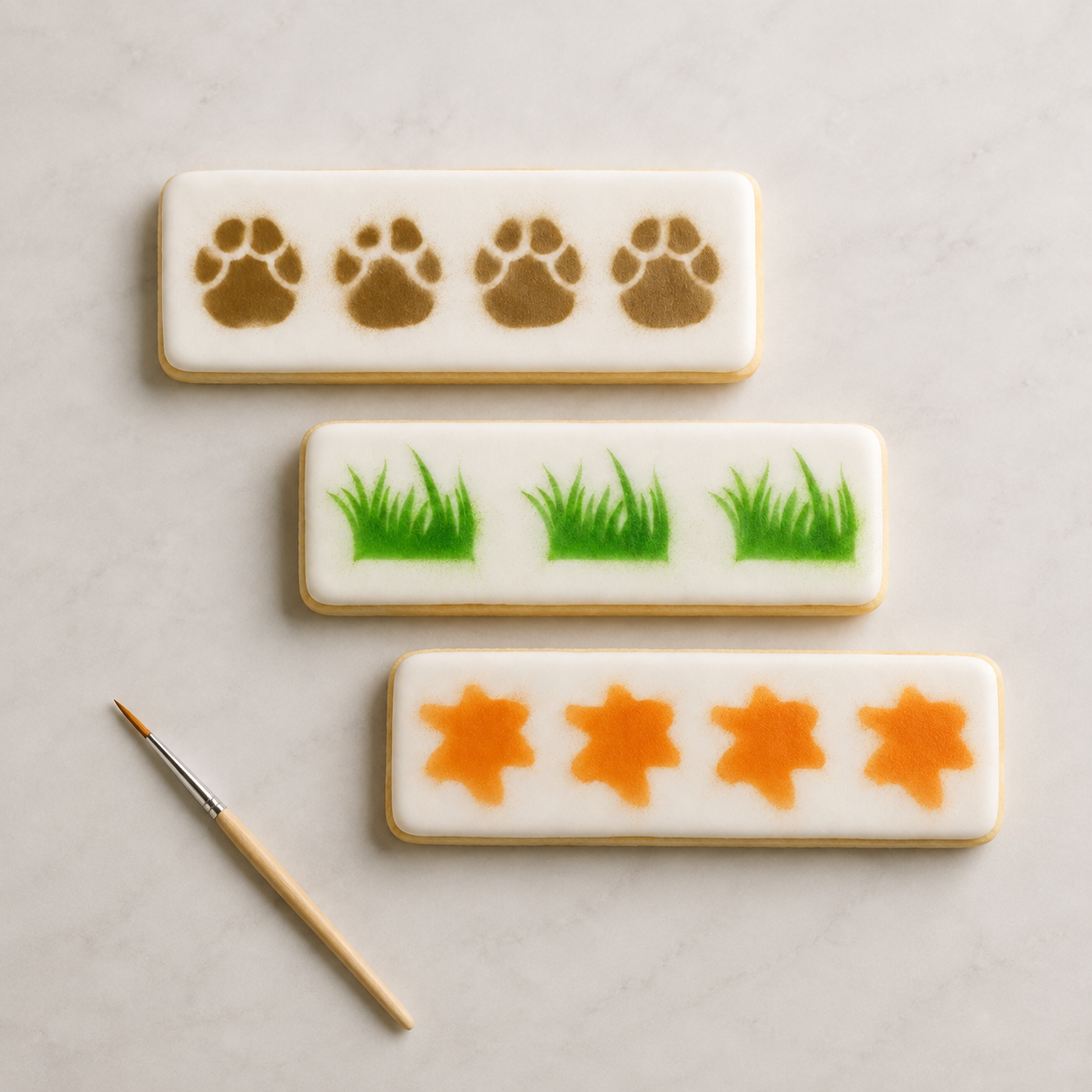 Animal Paw PYO Paint Palette Cookies using the Animal Paw PYO Paint Palette Cookie Stencil