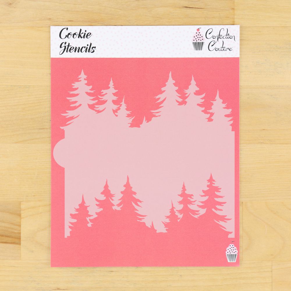 Pine Trees Cookie Stencil Edger