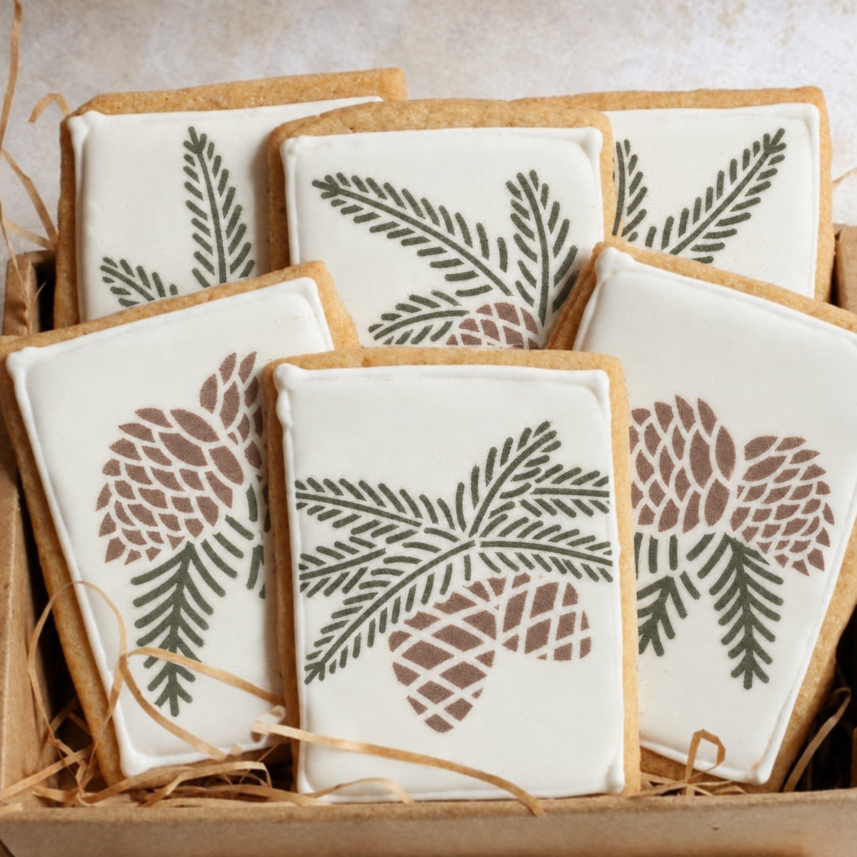 Pine Boughs Cookie Stencil