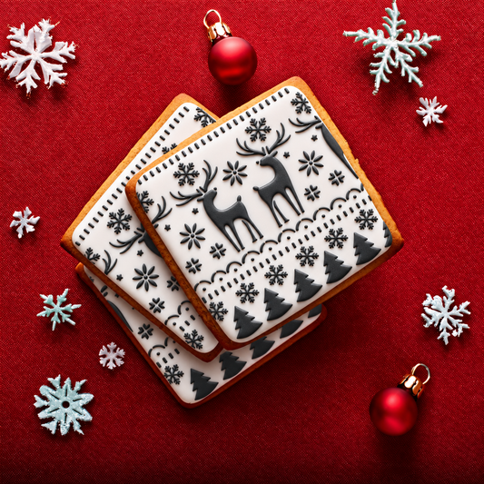 Nordic Christmas Sweater Background Cookie Stencil