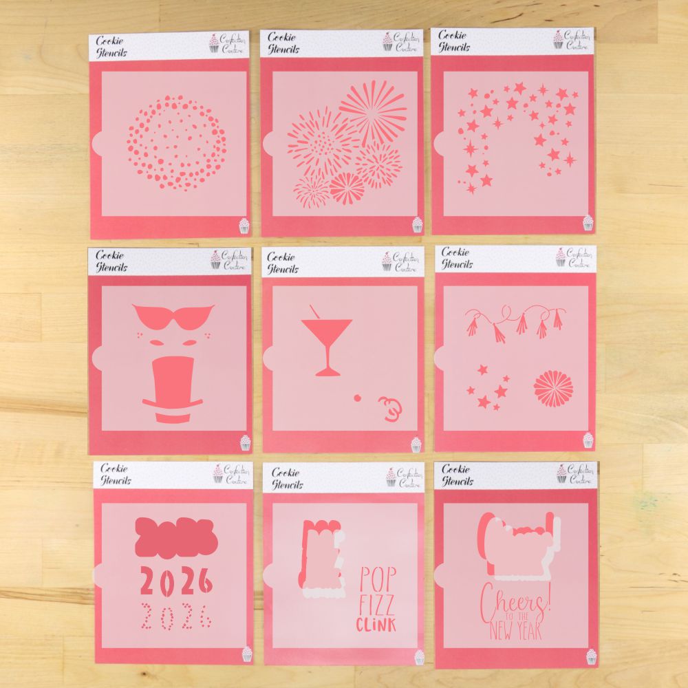2026 New Year's Eve Cookie Stencil Kit