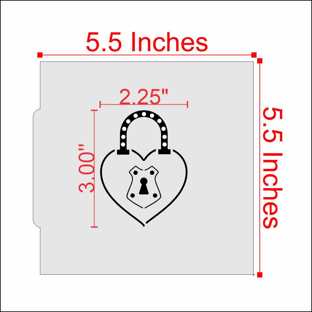 Heart Shaped Lock Cookie Stencil