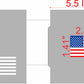 Measurements for the American Flag Accent Cookie Stencil With Cookie Cutter