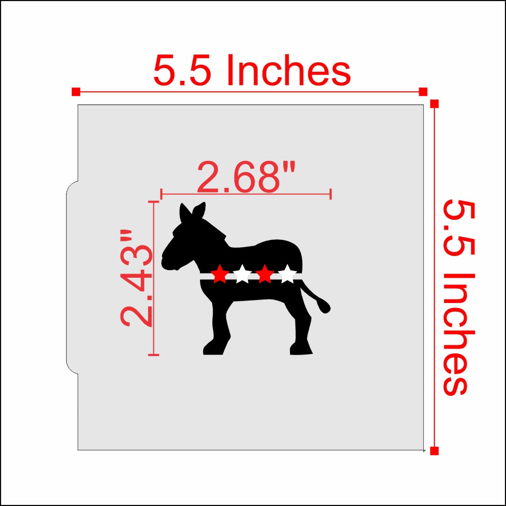 Democratic Donkey Cookie Stencil Dimensions