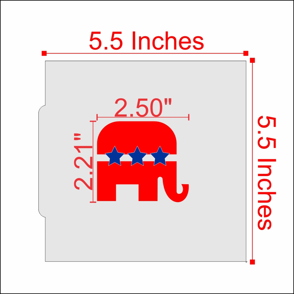 Republican Elephant Cookie Stencil With Cookie Cutter