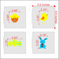 Dimensions of the Confection Collection Easter Cookie Stencil Kit