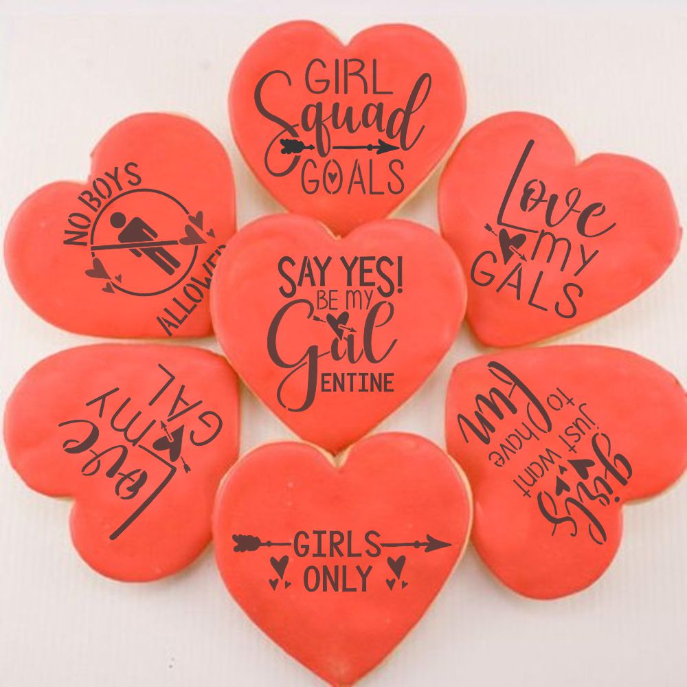 Galentine's Day Cookie Stencil Set