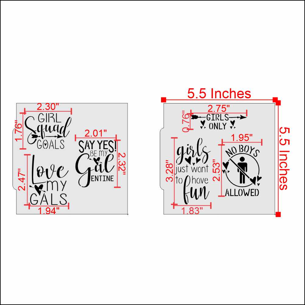 Galentine's Day Cookie Stencil Set