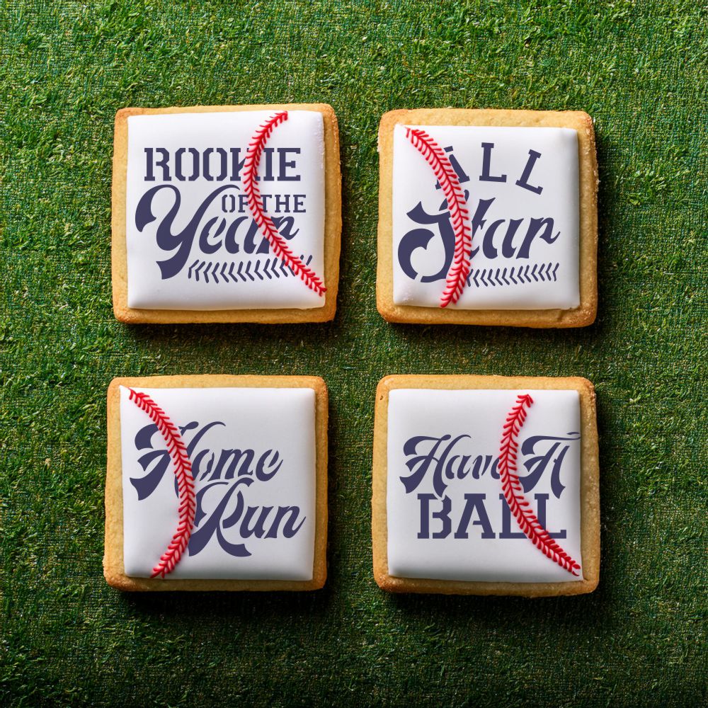 Baseball Messages Cookie Stencil