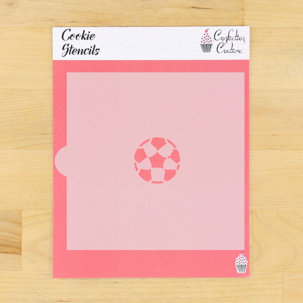 1 inch round soccer ball cookie stencil