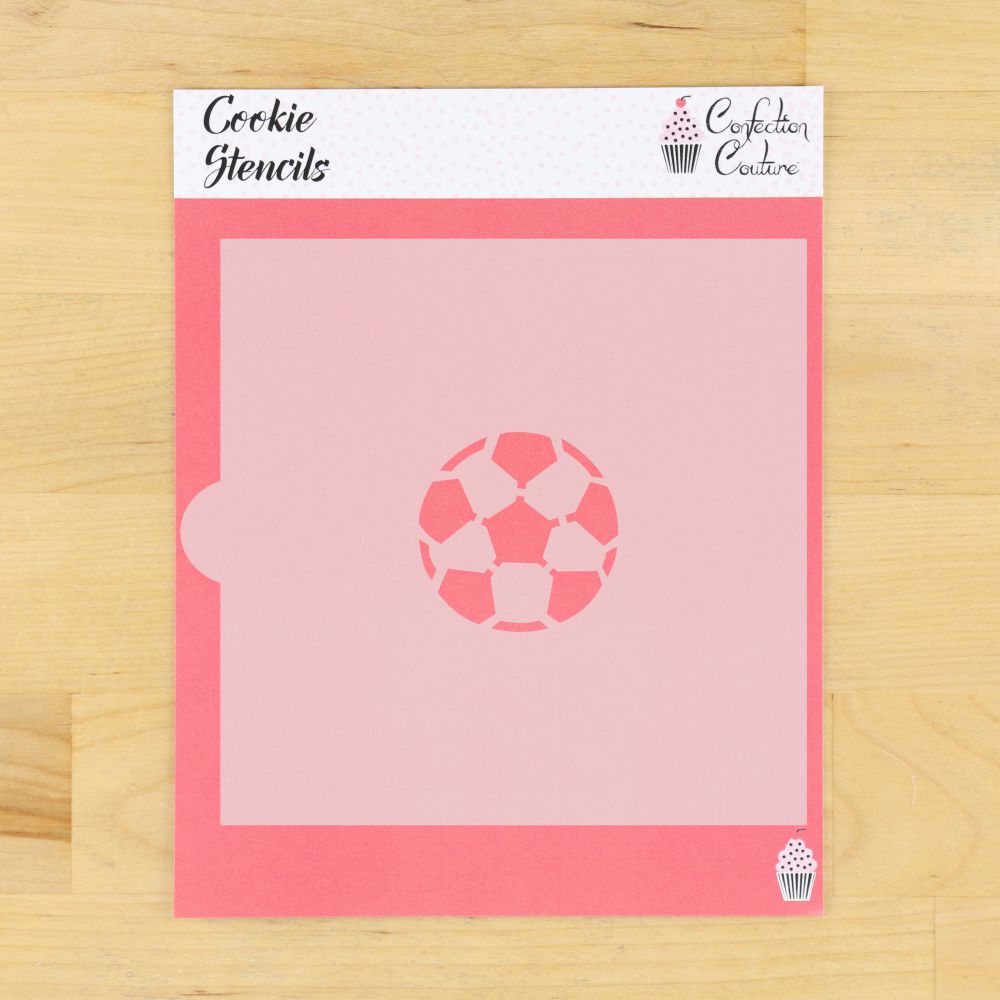 2 inch round soccer ball cookie stencil