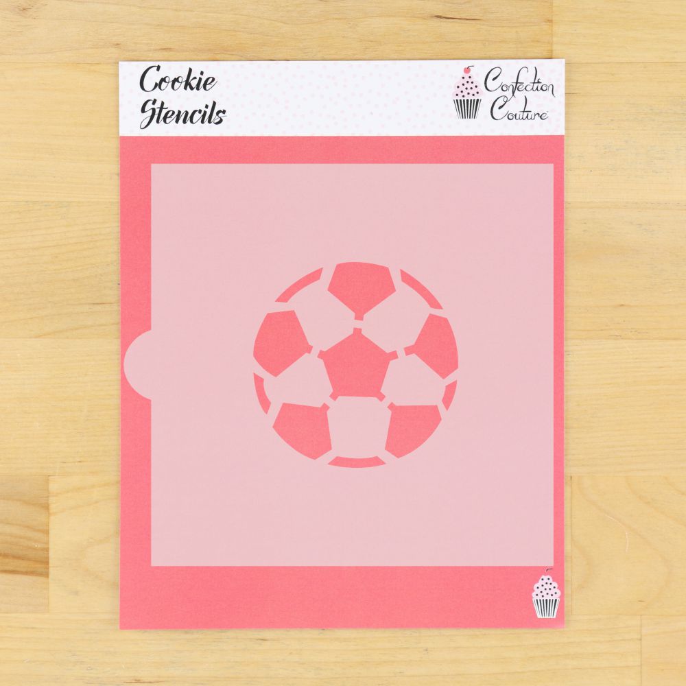 3" round soccer ball cookie stencil