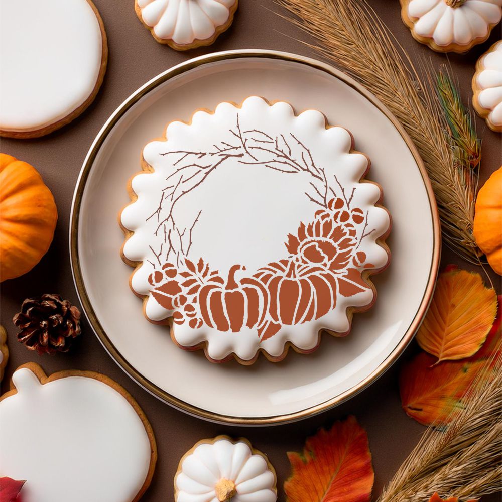 Autumn Wreath Cookie Stencil