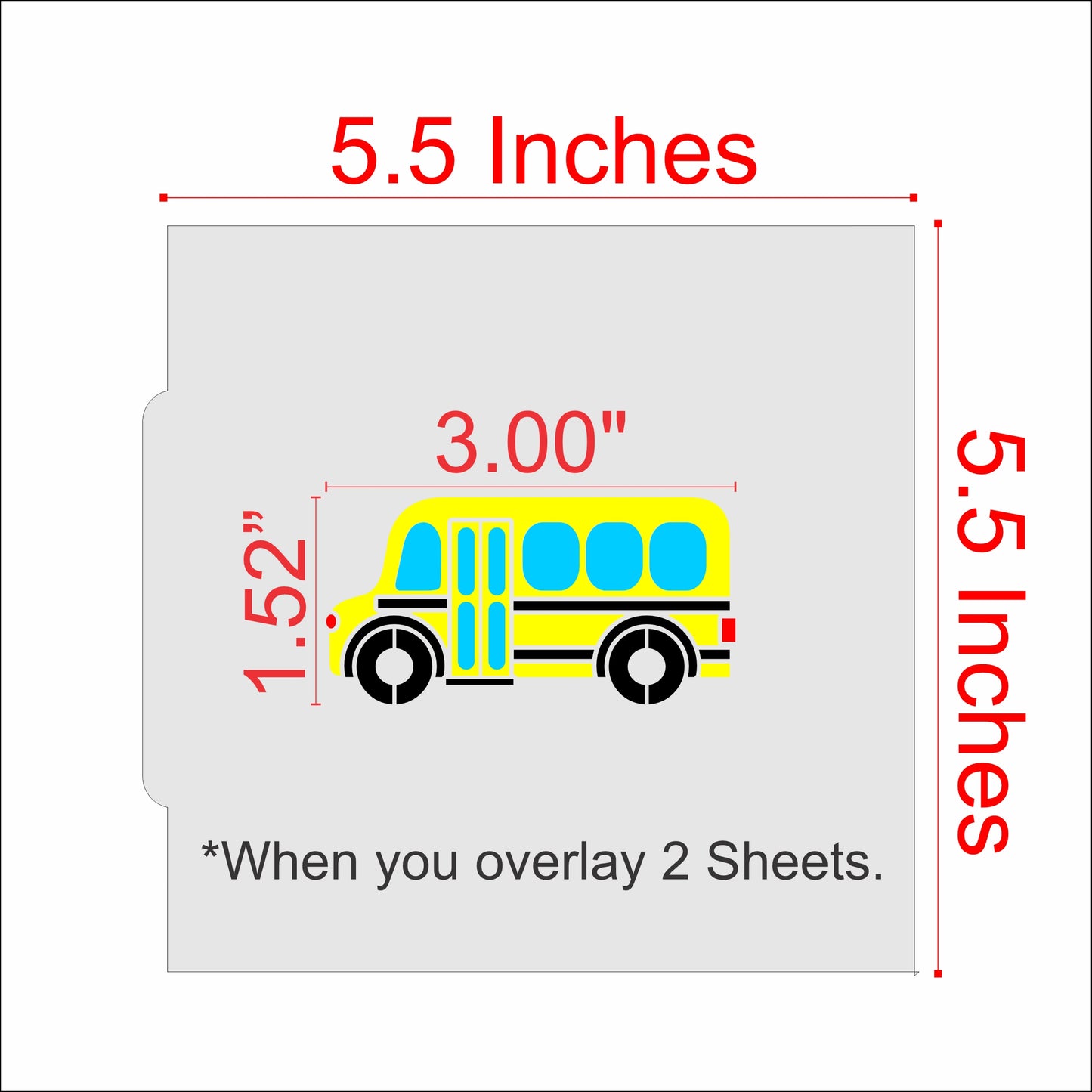 School Bus Cookie Stencil