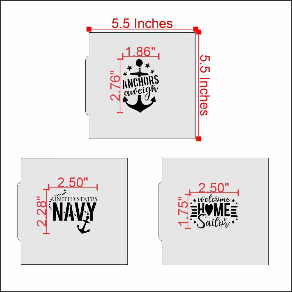 Measurements for the Anchors Aweigh Cookie Stencil