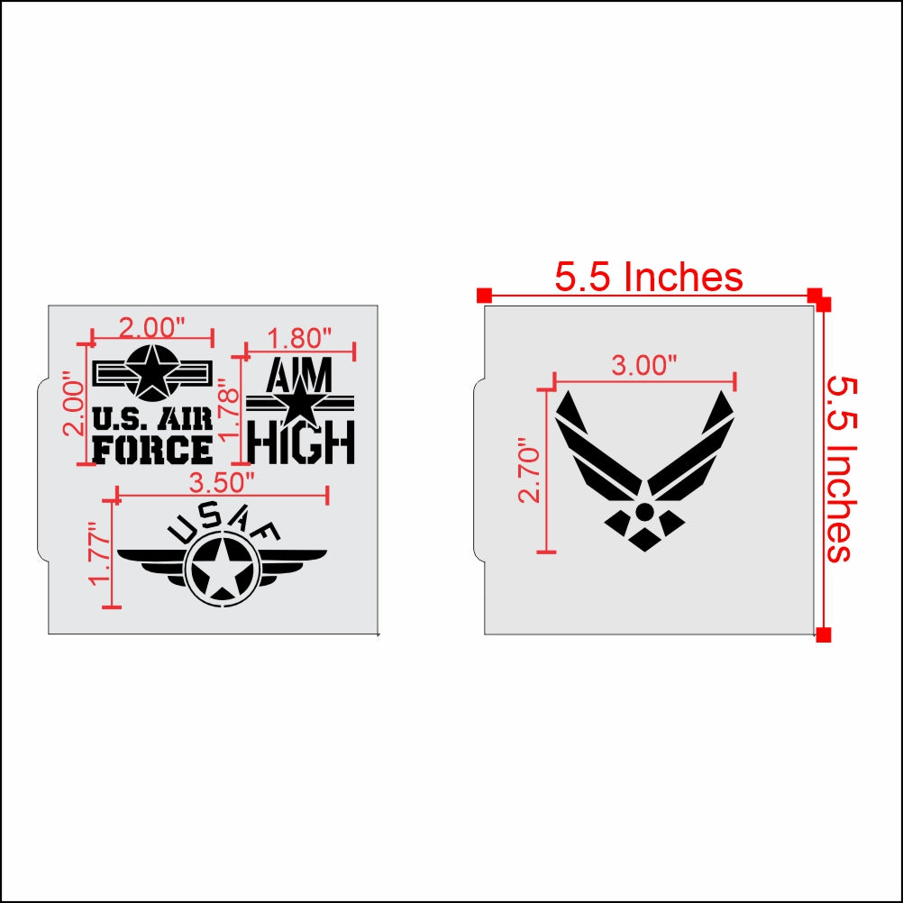 Aim High Air Force Cookie Stencil Set With Cookie Cutters