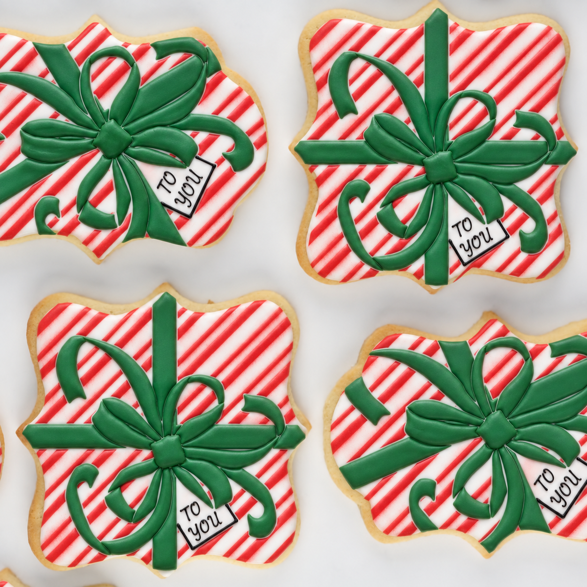 Candy Cane Gift Wrap Cookie Stencil With Masking Piece