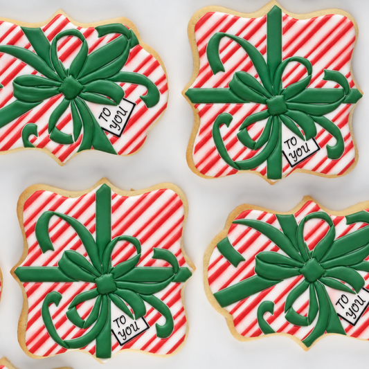 Candy Cane Gift Wrap Cookie Stencil With Masking Piece