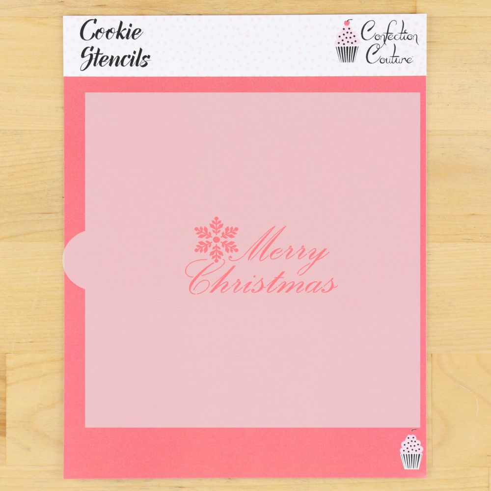 Script Style Christmas Messages Cookie Stencil