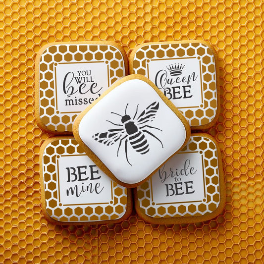 Bee Messages and Frame Cookie Stencil Set