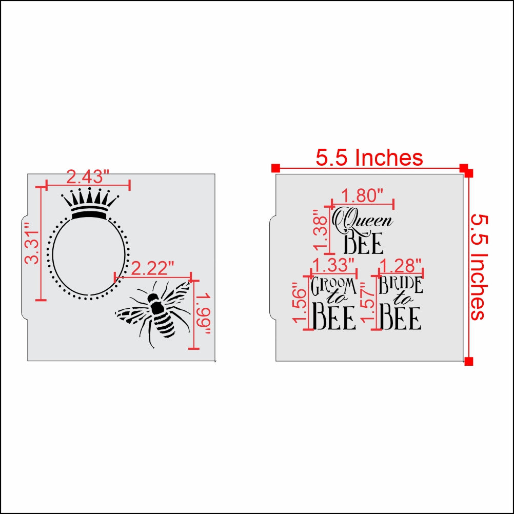 Bride and Groom to Bee Cookie Stencils