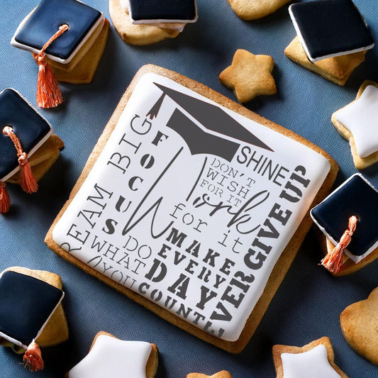 Graduation Subway Background Cookie Stencil