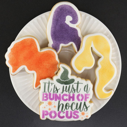 Hocus Pocus Movie Decorated Cookies using Halloween Stencils