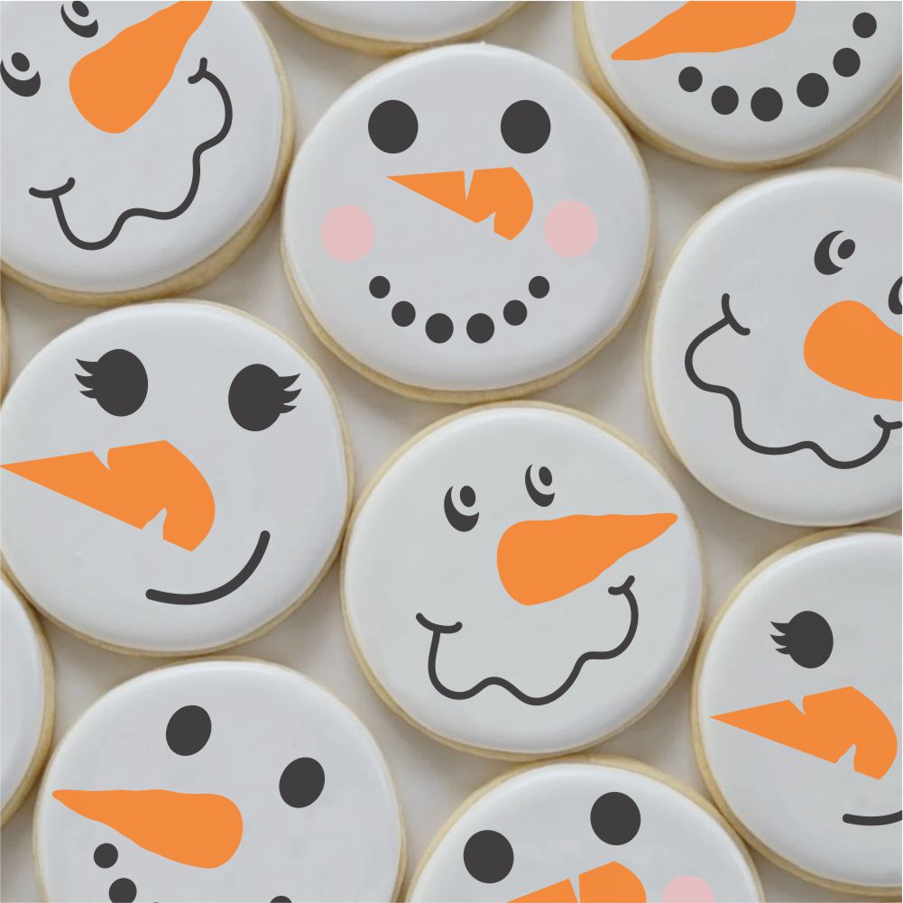 Custom Snowman Face Cookie Stencils