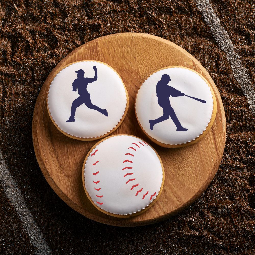 Baseball Round Cookie Stencil 3 Pc Set