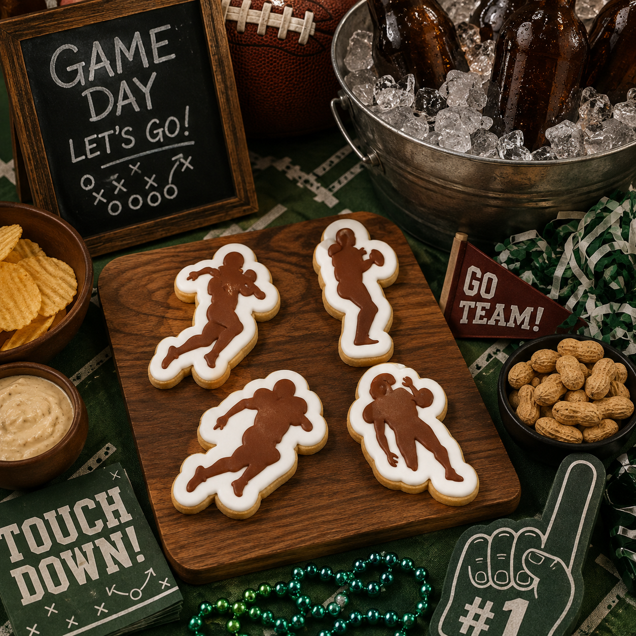 Football Players Cookie Stencils
